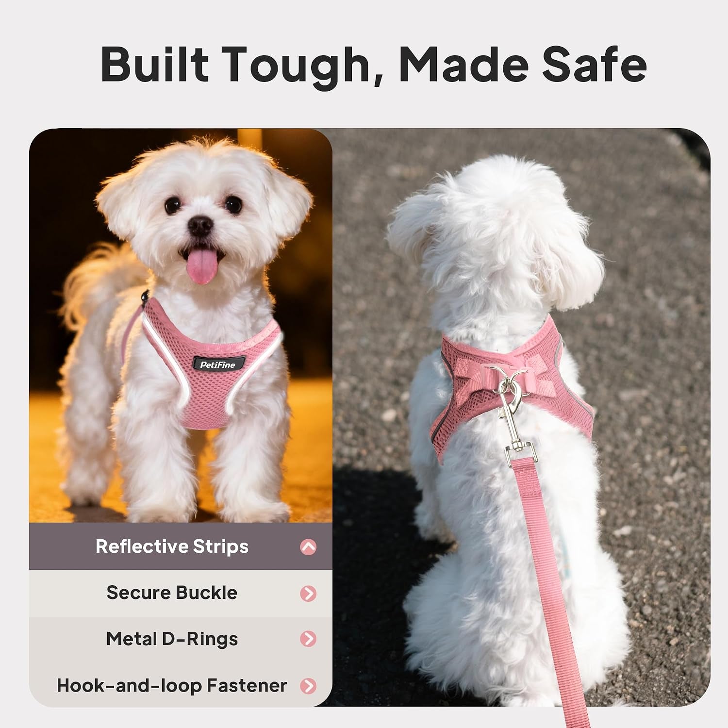 small-dog-harness-and-leash-set-breathable-step-in-puppy-cat-harness-xs-reflective-for-safe-easy-walking-soft-light-puppy-vest-escape-proof-no-pull-harness-for-dogs-all-weather-air-mesh-harness