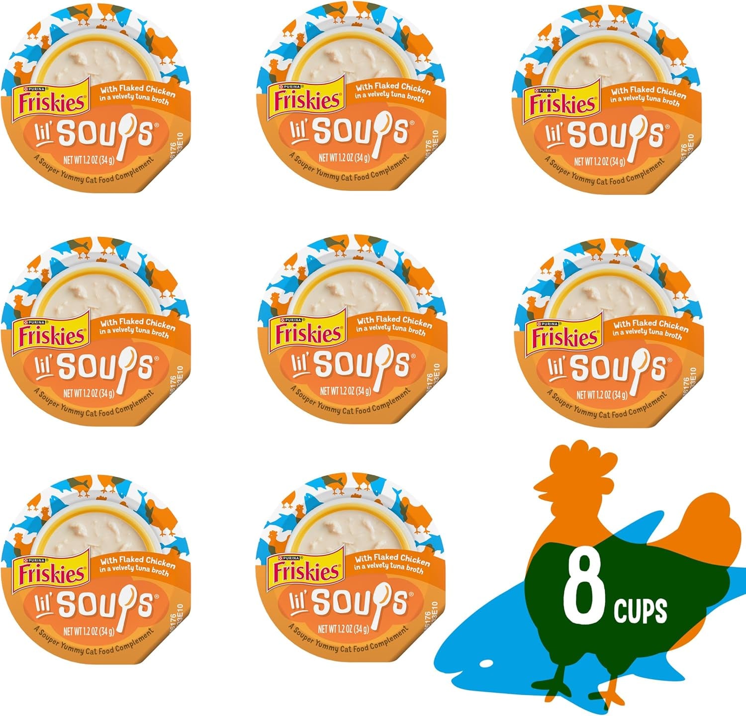 friskies-purina-natural-grain-free-wet-cat-food-lickable-cat-treats-lil-soups-flaked-chicken-1-2-oz-tubs-pack-of-16