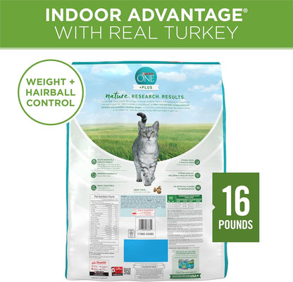 Purina ONE Natural, Low Fat, Weight Control, Indoor Dry Cat Food, +Plus Indoor Advantage - 16 Lb. Bag8