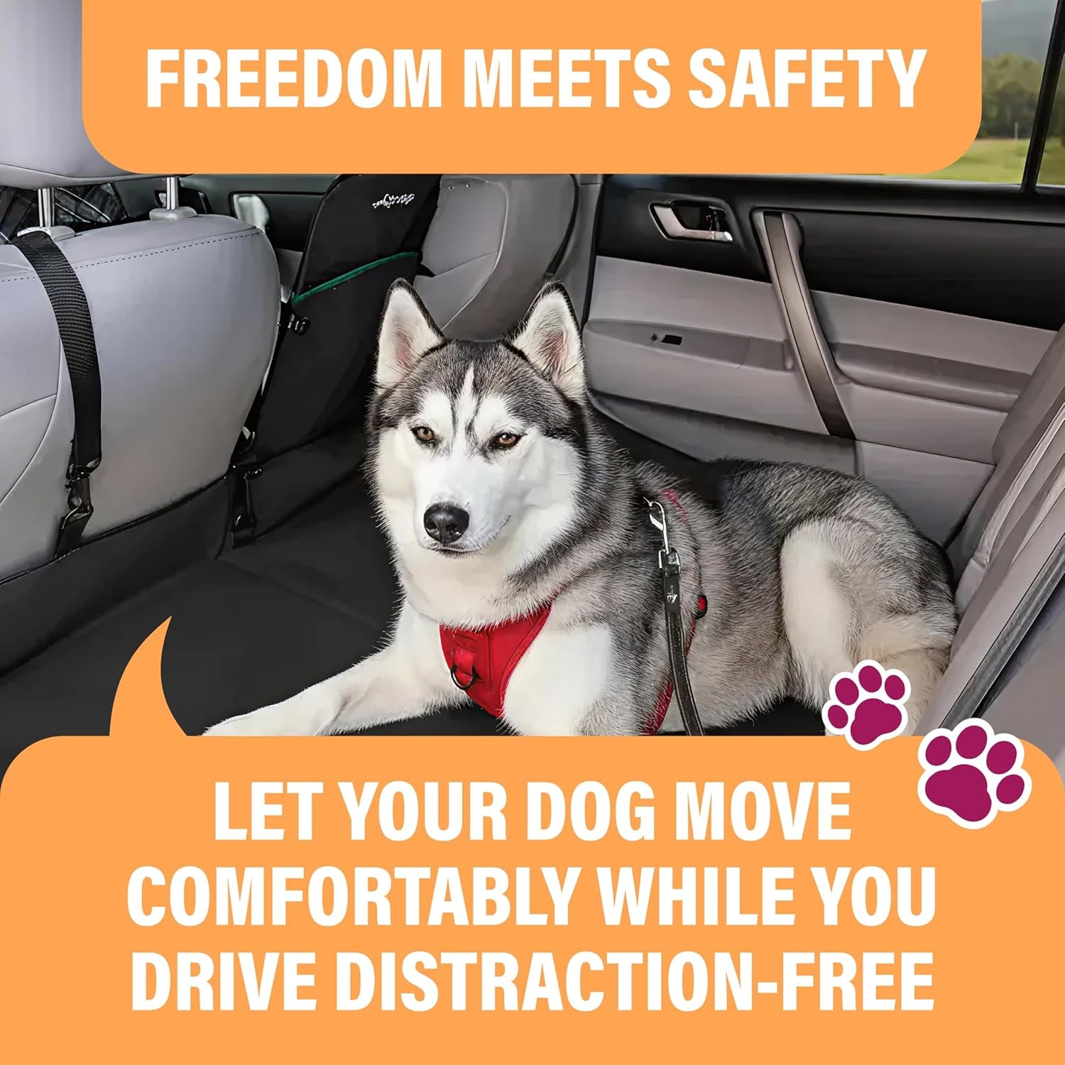active-pets-black-car-seat-belt-for-dogs-attaches-to-harness-collar-adjustable-18-24-travel-restraint-system-fits-small-large-pups-for-safety-comfort-essential-pet-supplies-accessories