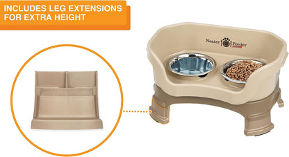Neater Feeder Deluxe Mess-Proof Elevated Dog Bowls for Small Dogs (Up to 19 Lbs), 2 Height Adjustable (6” & 7.5”) No-Spill Raised Dog Bowl Stand, Stainless Steel Food Bowl Set, Made in USA, Cappuccino6