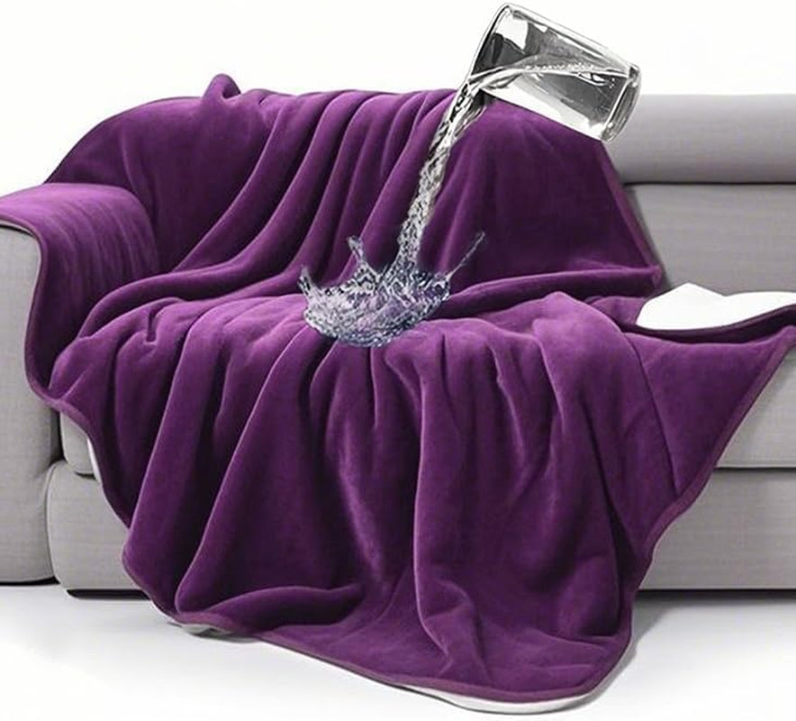 gogobunny-waterproof-bed-blanket-reversible-sherpa-fleece-throw-blanket-for-dog-puppy-cat-furniture-cover-protects-bed-couch-sofa-from-liquid-pee-and-pet-fur-dark-purple-50x60-inches