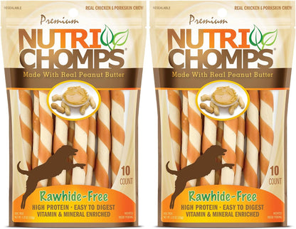 Nutri Chomps Dog Chews, 5-Inch Twists, Easy to Digest, Rawhide-Free Dog Treats, 15 Count, Real Chicken, Peanut Butter and Milk Flavors | a Rawhide-Free Chew That'S Gentle and Easy to Digest, Made with the Real, Wholesome Ingredients Dogs Love16