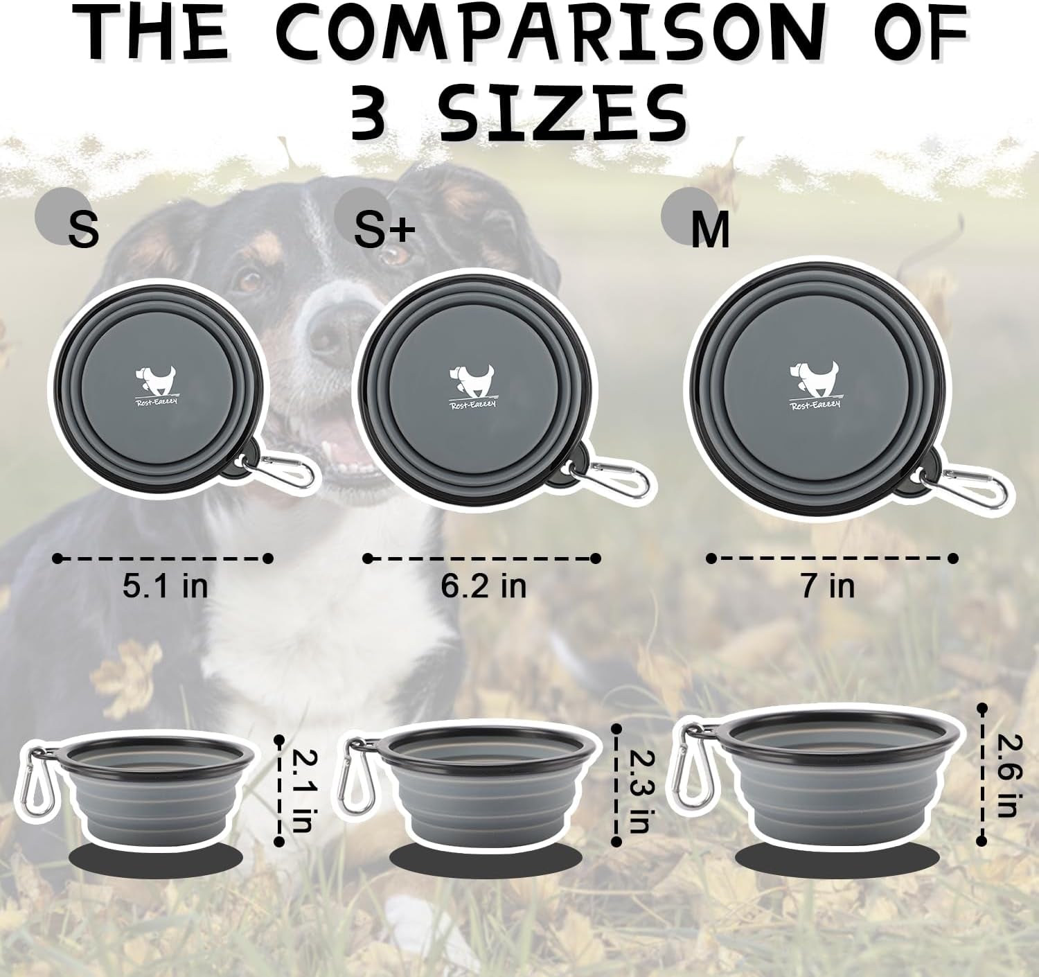 collapsible-dog-bowls-for-travel-2-pack-dog-portable-water-bowl-for-dogs-cats-pet-foldable-feeding-watering-dish-for-traveling-camping-with-carabiners-bpa-free-grey-black-small-pack-of-2