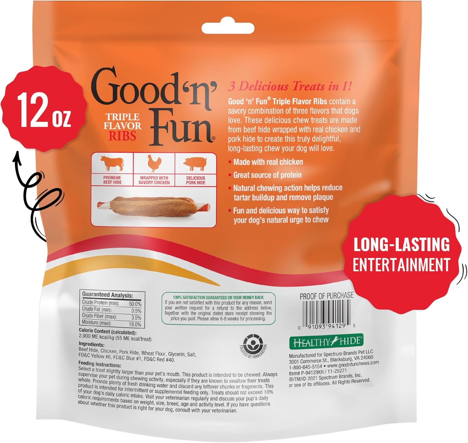 good-n-fun-triple-flavor-ribs-chews-for-all-dogs-treat-your-dog-to-long-lasting-chews-made-with-beef-hide-chicken-and-pork-hide-12-oz