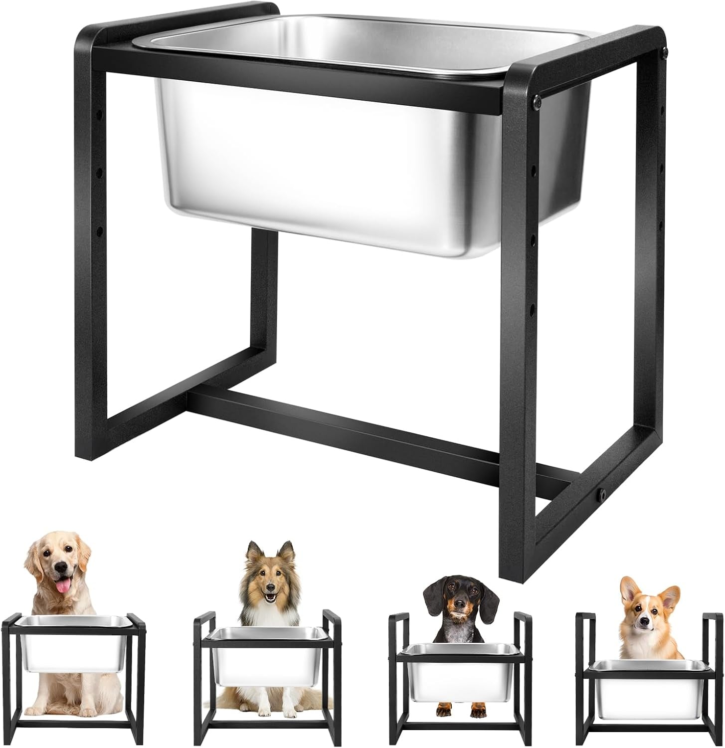 adjustable-height-elevated-large-dog-water-bowls-with-stainless-steel-bowls-and-metal-stand-4-level-8-10-12-14-inches-pet-bowl-for-dogs-for-large-medium-dogs-durable-easy-to-clean-2gallon