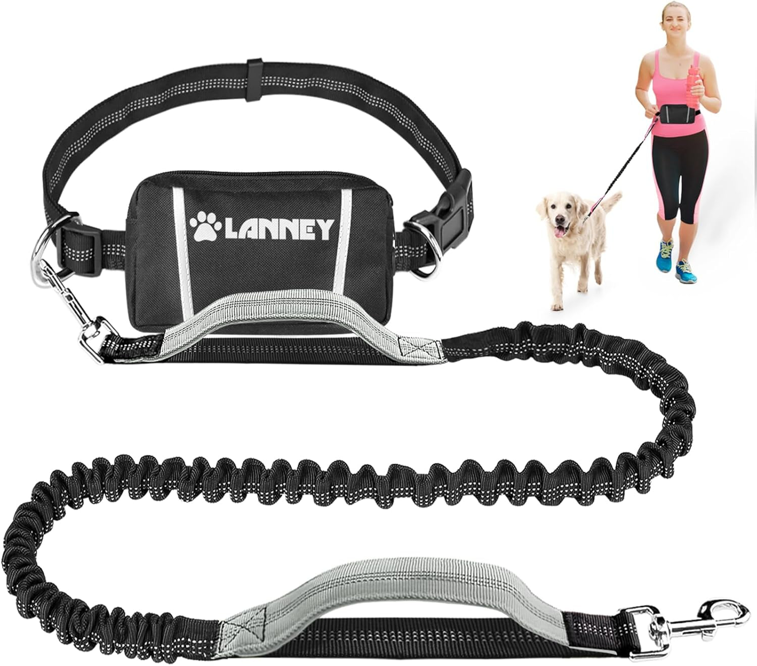 hands-free-dog-leash-waist-running-leash-with-zipper-walking-pouch-for-medium-large-dogs-dual-handle-and-retractable-bungee-for-training-jogging-hiking
