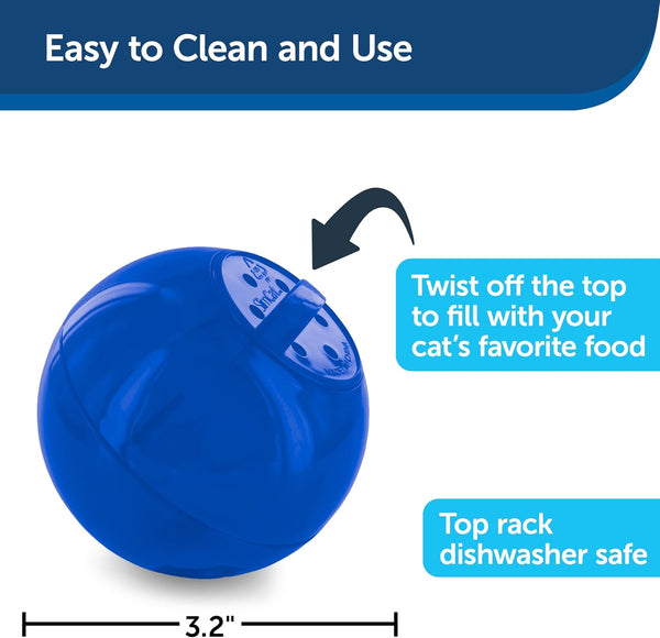 Petsafe Slimcat Feeder Ball Cat Toy, Blue | Interactive Puzzle Game for Your Cat, Adjustable Openings Control Portion & Feed Speed, Slows Fast Eaters, Improve Digestion2