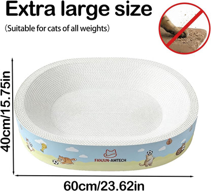 Soccer Cat Scratcher Bed, No-Mess Cat Scratching Pad, No Shed Cat Beds and Scratch Pad for Cats, Plant Fiber Mess Free Cat Scratch Furniture Protector, Stop Cats Eating Paper Craps5