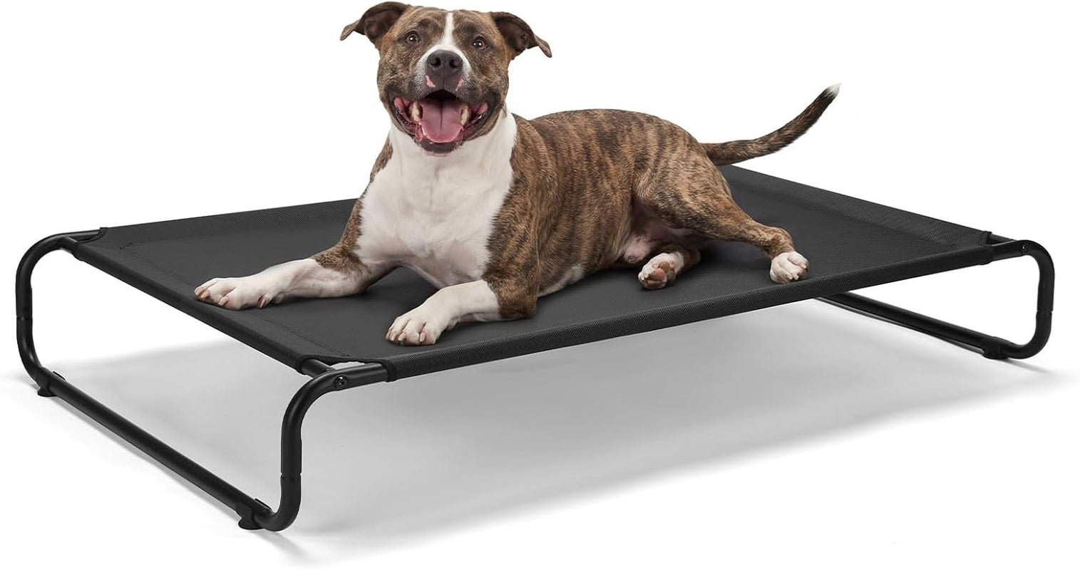 veehoo-cooling-elevated-dog-bed-outdoor-dog-bed-for-large-dogs-raised-dog-cot-with-thickened-frame-durable-teslin-mesh-anti-slip-rubber-feet-pet-hammock-for-indoor-or-camping-41-x-26-black