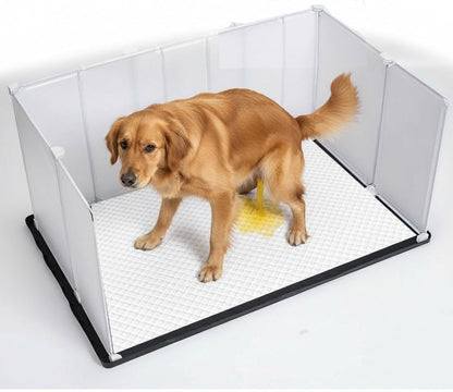Litter Box Splash Guard, Litter Box Pee Shields for Dogs, Easy to Clean Indoor Dog Fence with Puppy Pee Pad Holder Tray Fits1