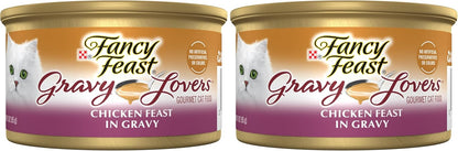Fancy Feast Purina Gravy Lovers Chicken Wet Cat Food, 3 Oz Cans, 24-Pack10