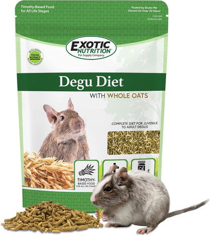 Exotic Nutrition Degu Diet (2.5Lb) - Nutritionally Complete Healthy Pellet Diet with Whole Oats - for Domesticated Pet Degus1