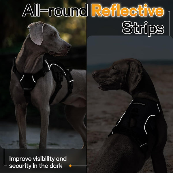 Rabbitgoo Escape Proof Dog Harness for Large, No Pull with Lift Handle | No Escape, Full Soft Padded, Reflective Adjustable Vest, Leash Clip for Walking Hiking Training, Black, Large8