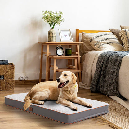 Sunheir Orthopedic Dog Bed for Large Dogs - Big Waterproof Dog Crate Bed with Removable Washable Cover, Egg Crate Foam Support, Anti-Slip Bottom, Deluxe Plush Pet Bed Mat (Grey)9