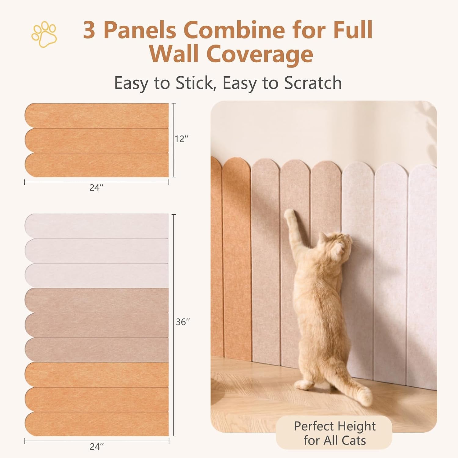 cat-wall-scratcher-scratching-pads-3-panel-0-35-thick-felt-scratching-post-alternative-self-adhesive-cat-scratch-mat-for-sofa-door-wall-longan-yellow