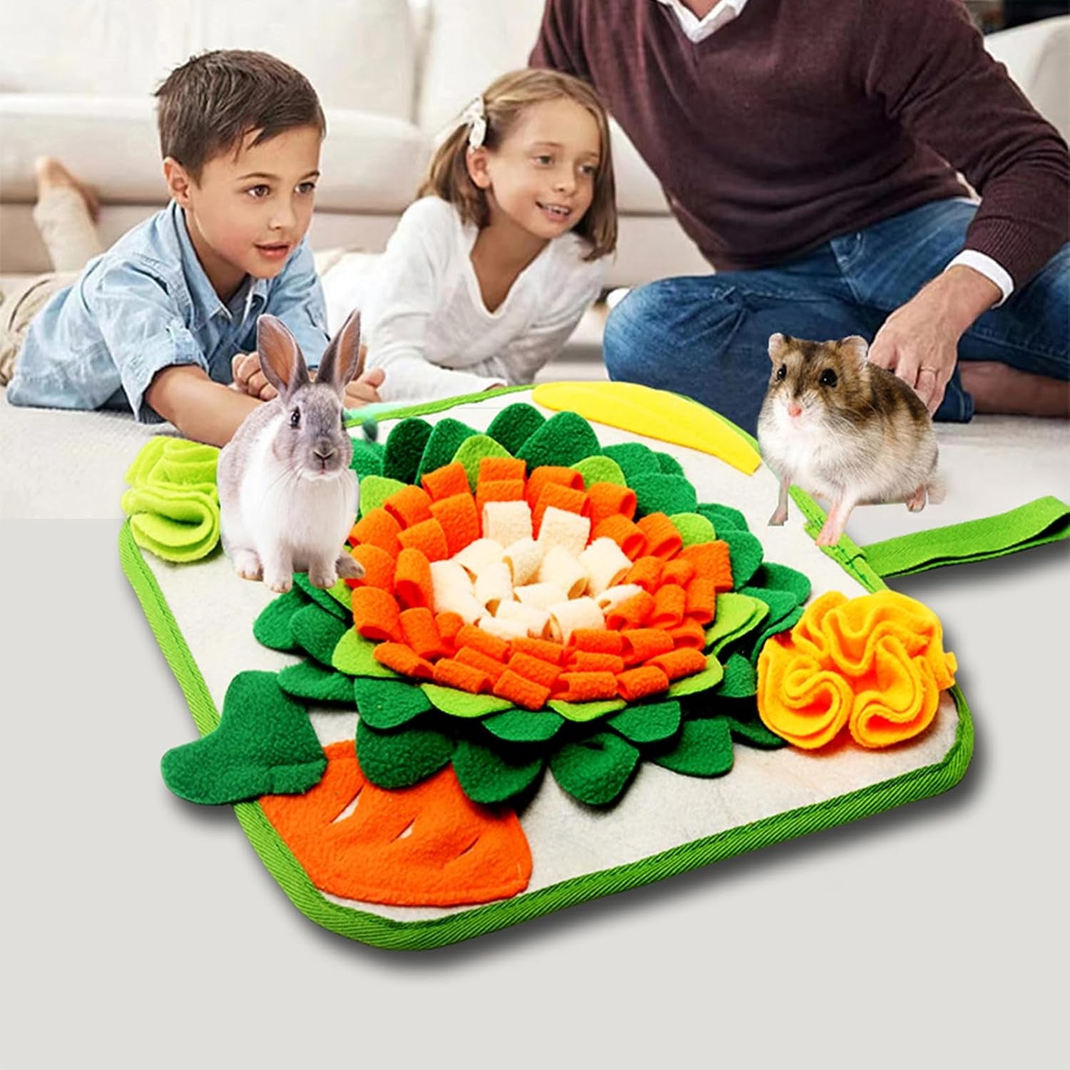 rabbit-foraging-mat-interactive-bunny-snuffle-mat-for-small-animals-puzzle-toy-indoor-enrichment-feeding-mat-11-8-treat-dispenser-for-bunny-guinea-pigs-ferrets-chinchillas-hamste-puppies