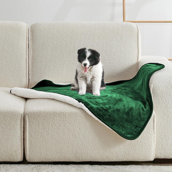 Waterproof Blanket for Bed Couch Sofa, Soft Liquid Pee Proof Pet Blanket for Dog Puppy Cat, Reversible Sherpa Fleece Furniture Protector (Dark Purple, 50X60 Inches)18