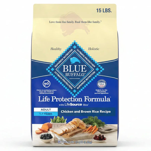 Blue Buffalo Life Protection Formula adult dog food, chicken & brown rice recipe, 15 lbs bag13