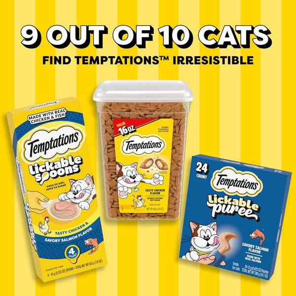 Temptations Wacky Blasts Cat Treats, Cluckin' Bacon Flavor, 16 Oz | Chicken, Bacon & Catnip Flavor Bits, Crunchy Outside, Soft Inside, under 2 Cal, 100% Complete & Balanced, Resealable Tub6
