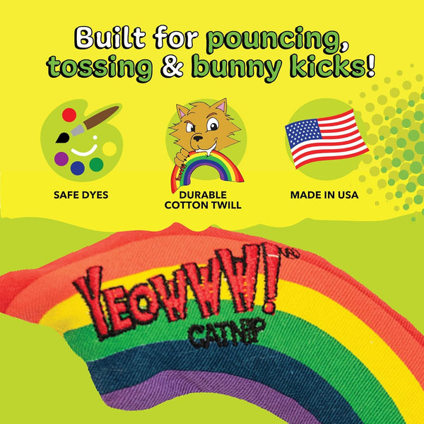 Yeowww! Catnip Rainbow Toy for Cats - Colorful Arch Shape - Durable Cotton Twill - Made in the USA - Stuffed with Organically Grown Catnip6