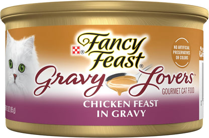Fancy Feast Purina Gravy Lovers Chicken Wet Cat Food, 3 Oz Cans, 24-Pack1