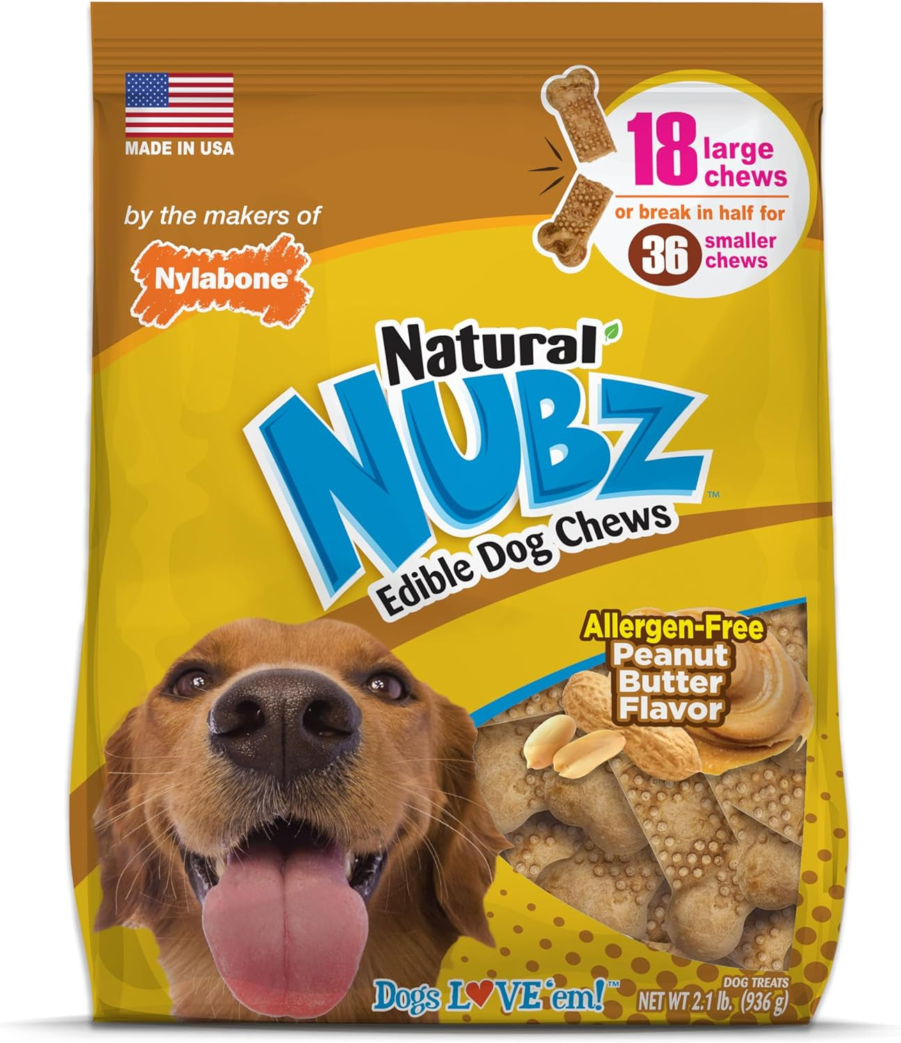 nylabone-nubz-natural-dog-treats-made-with-real-chicken-large-40-count-long-lasting-dog-chews-made-in-the-usa-limited-ingredients-highly-digestible-dog-dental-treats-for-large-dogs-30-lbs