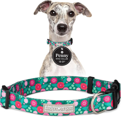 Lucky Love Dog - Easy Click Buckle Dog Collar with Leash Set Combo, Durable & Comfortable for Male & Female Dogs, Pet Collar for Medium Dogs, Secure Fit - Blackbird Combo, Medium33