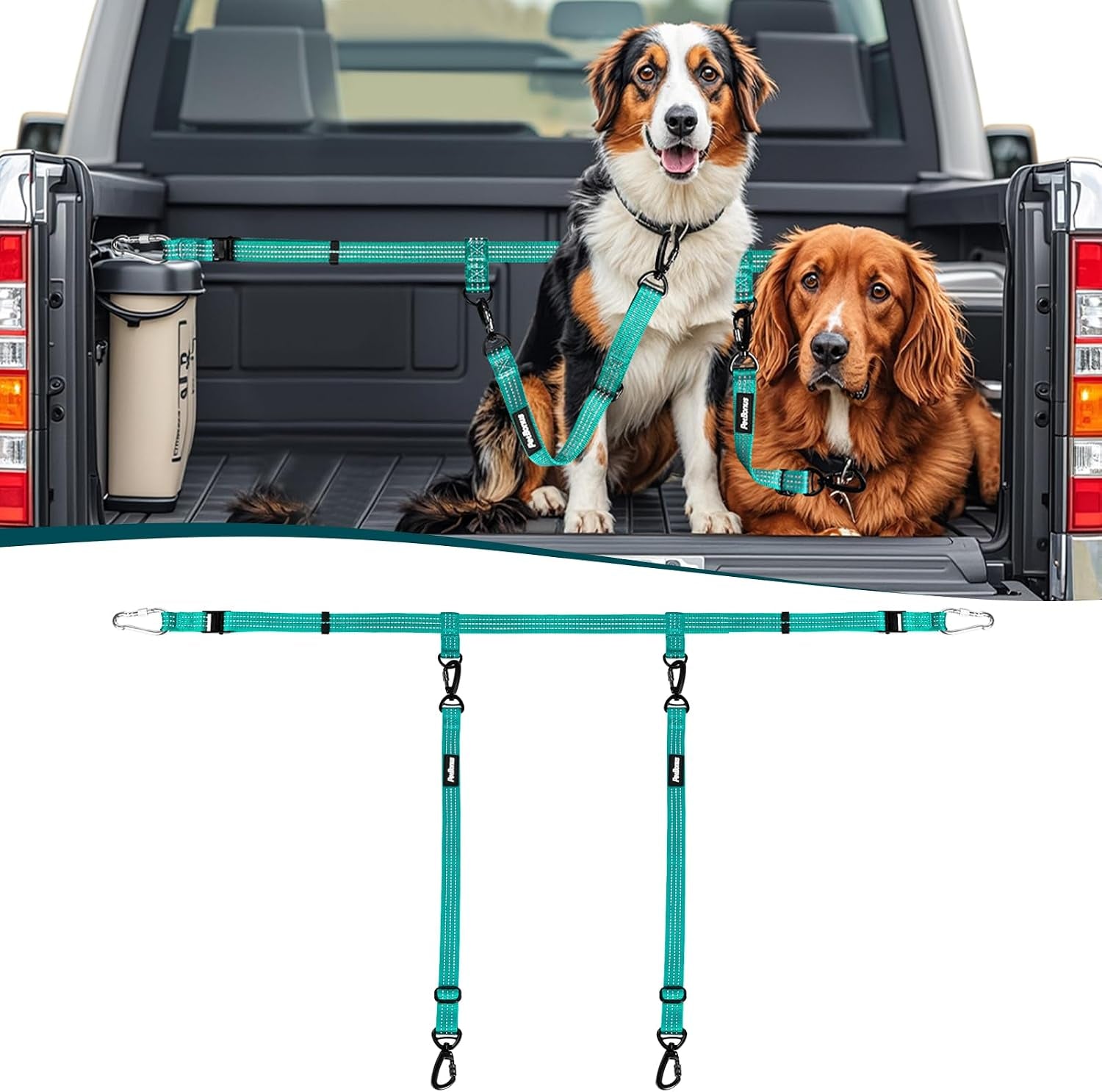 petbonus-truck-bed-dog-leash-functional-safety-dog-truck-bed-tether-for-1-dog-truck-bed-tie-down-system-adjustable-pick-up-bed-restraint-lead-ratchet-tightening-car-harness-belt-black