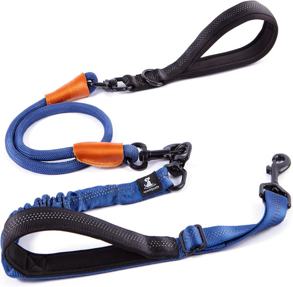 Sparklypets Double Dog Leash for 2 Dogs – Rope Bungee Dual Leash for Medium and Large Breeds with Padded Handles & Tangle Free (Teal, Medium/Large)17