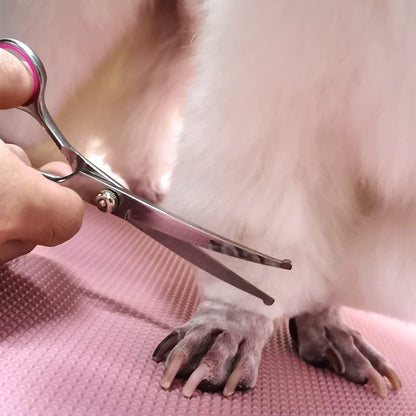 Dog Grooming Scissors Kit, Premium Stainless Steel Dog Shears with Curved Shears, Sharp Durable for Dogs Cats+Pink 3 Piece7