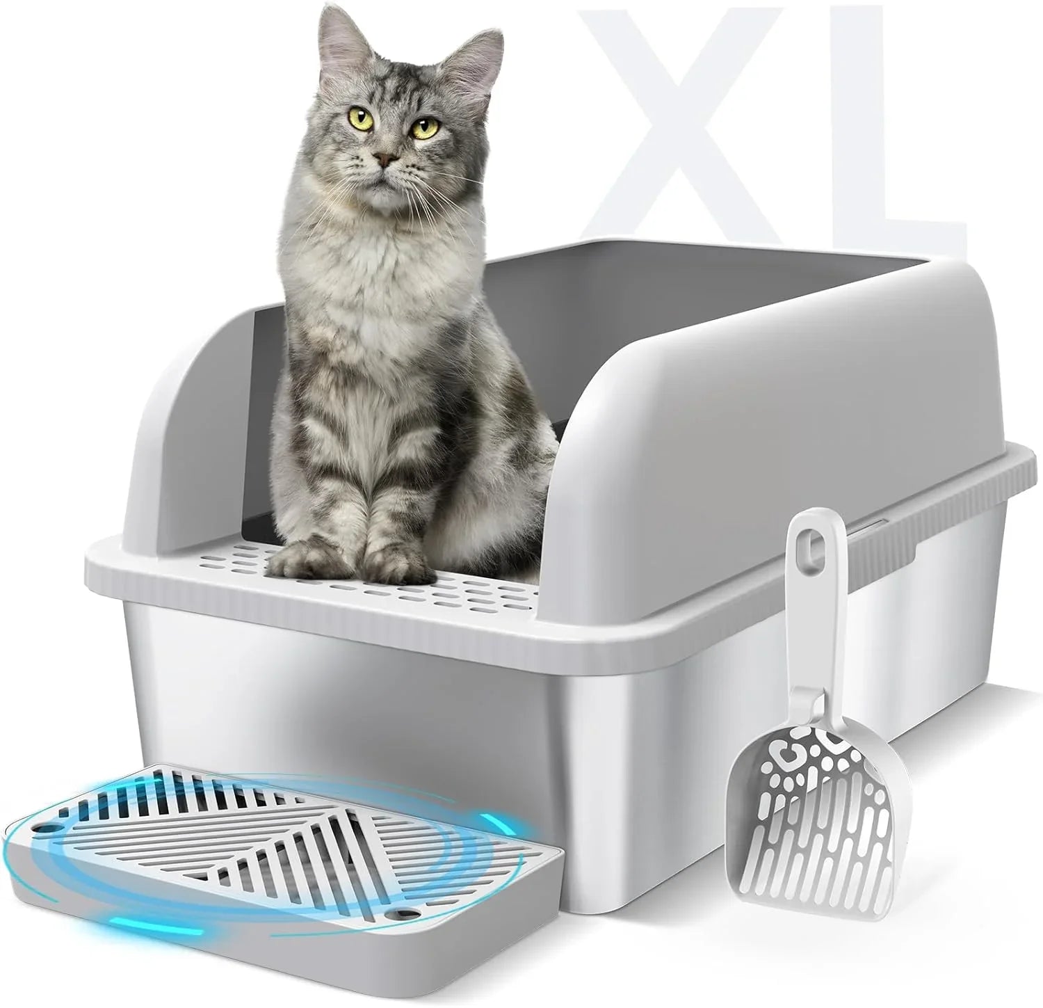 gray-tabby-cat-in-xl-covered-litter-box-with-scoop-and-odor-filter-ideal-for-large-cats