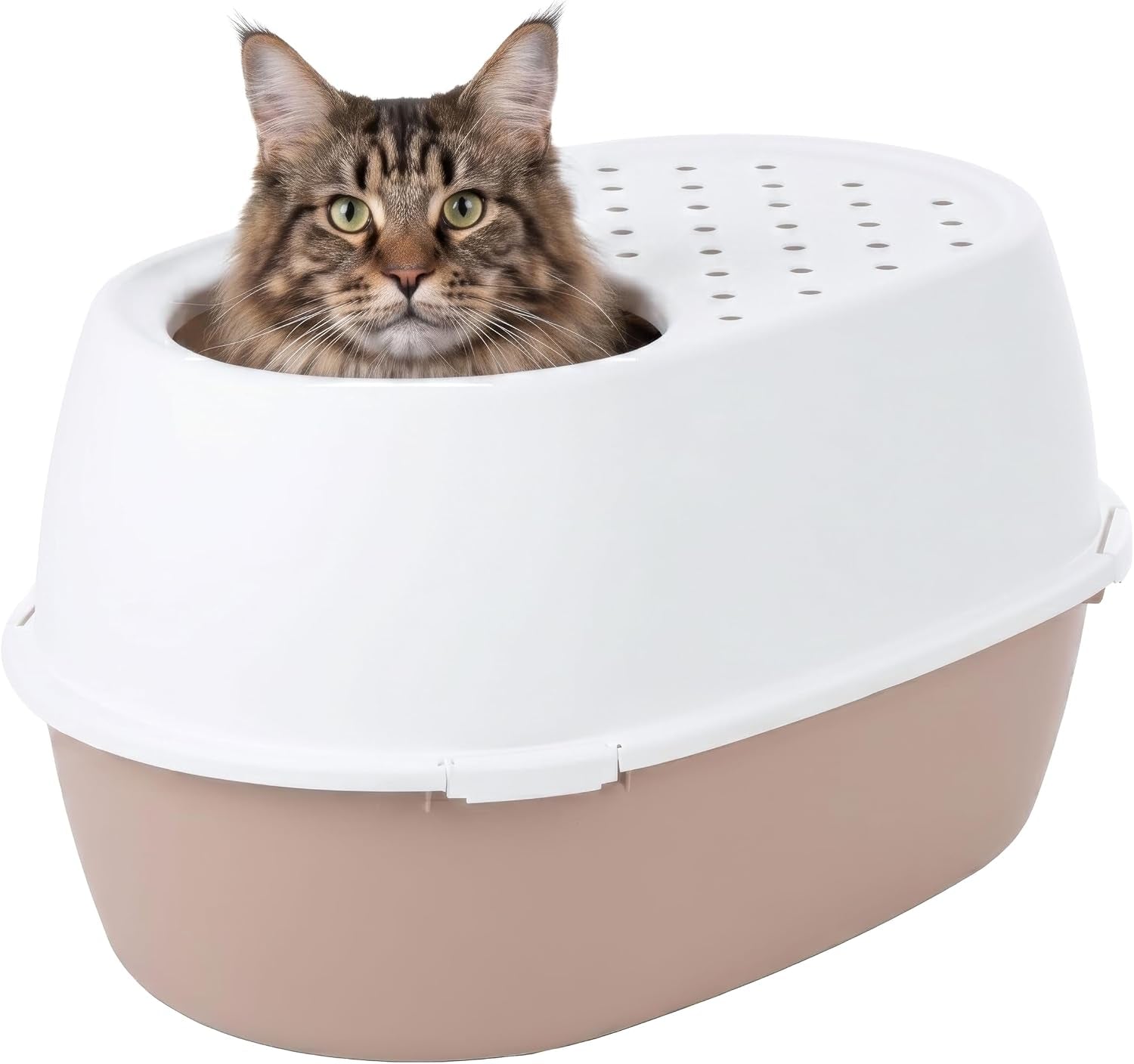 iris-usa-xx-large-top-entry-cat-litter-box-dog-proof-gray-white-extra-large-heavy-duty-plastic-big-cats-secure-4-buckle-lock-tracking-control-lid-quick-cleanup