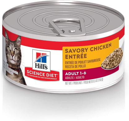 Hill'S Science Diet Adult 1-6 Wet Cat Food Variety Pack | #1 Veterinarian Recommended, Savory Entrée Turkey & Liver, Chicken, and Turkey, 5.5 Oz. Cans, 12-Pack12