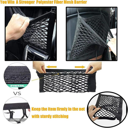 DYKESON Dog Car Net Barrier Pet Barrier with Car Mesh Organizer for Dog & Child, Safety Divider with Upgraded Storage Pouch, Easy Install for Cars & Suvs4