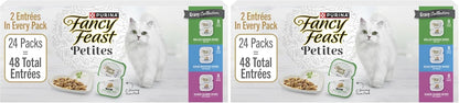 Purina Fancy Feast Gourmet Wet Cat Food Variety Pack, Petites Gravy Collection, Break-Apart Tubs, 48 Servings - (Pack of 24) 2.8 Oz. Tubs10