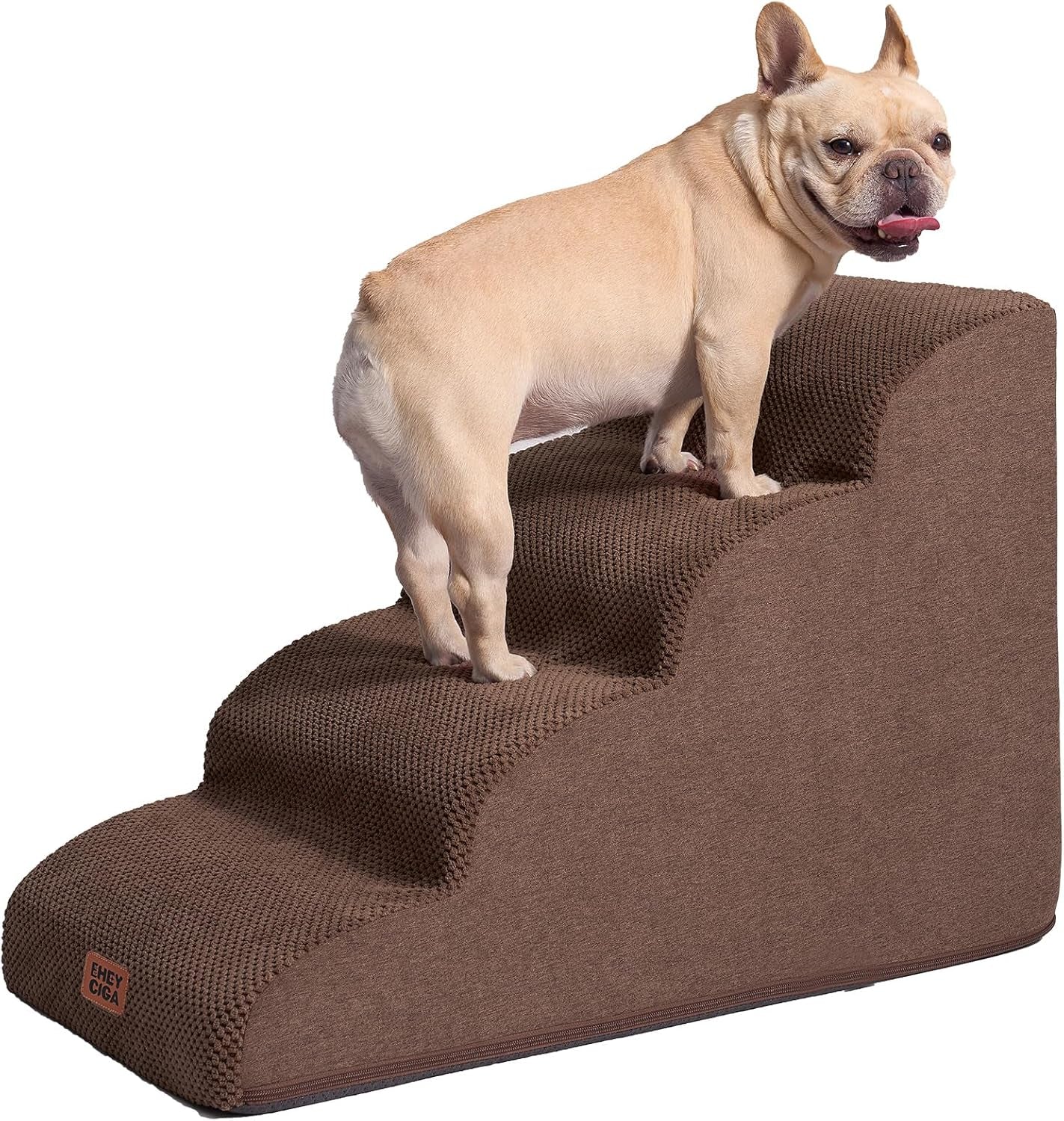 eheyciga-curved-dog-stairs-ramp-for-5-step-high-beds-22-6-h-dog-steps-33d-density-of-pure-foam-for-small-dogs-and-cats-pet-stairs-for-high-bed-climbing-non-slip-balanced-pet-step-indoor-grey