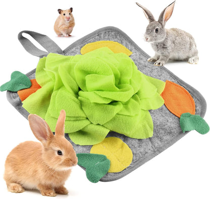 Rabbit Foraging Mat Interactive Bunny Snuffle Mat for Small Animals | Puzzle Toy Indoor Enrichment Feeding Mat 11.8" Treat Dispenser for Bunny Guinea Pigs, Ferrets, Chinchillas, Hamste, Puppies8