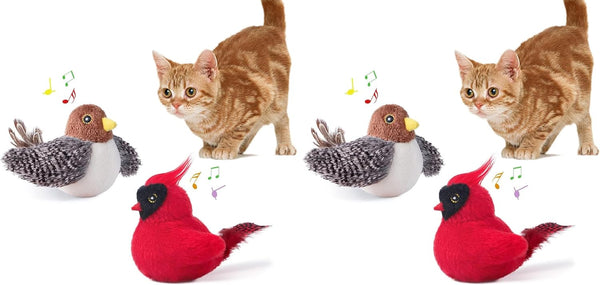 Potaroma Cat Toys Chirping Birds 2 Pcs with Catnip Silvervine, Interactive Cat Kicker, Lifelike Birdie Tweets, Indoor Kitty Kitten Exercise Toys 4.0" | Cat Kicker, Lifelike Birdie Tweets, Indoor Kitty Kitten Exercise Toys 4.0 Inches7