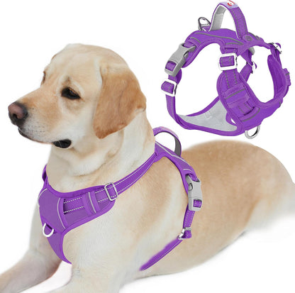 BARKBAY Dog Harness No Pull with ID Tag Pocket - Heavy Duty, Reflective, Easy Control for Large Dogs(Blue,L)52