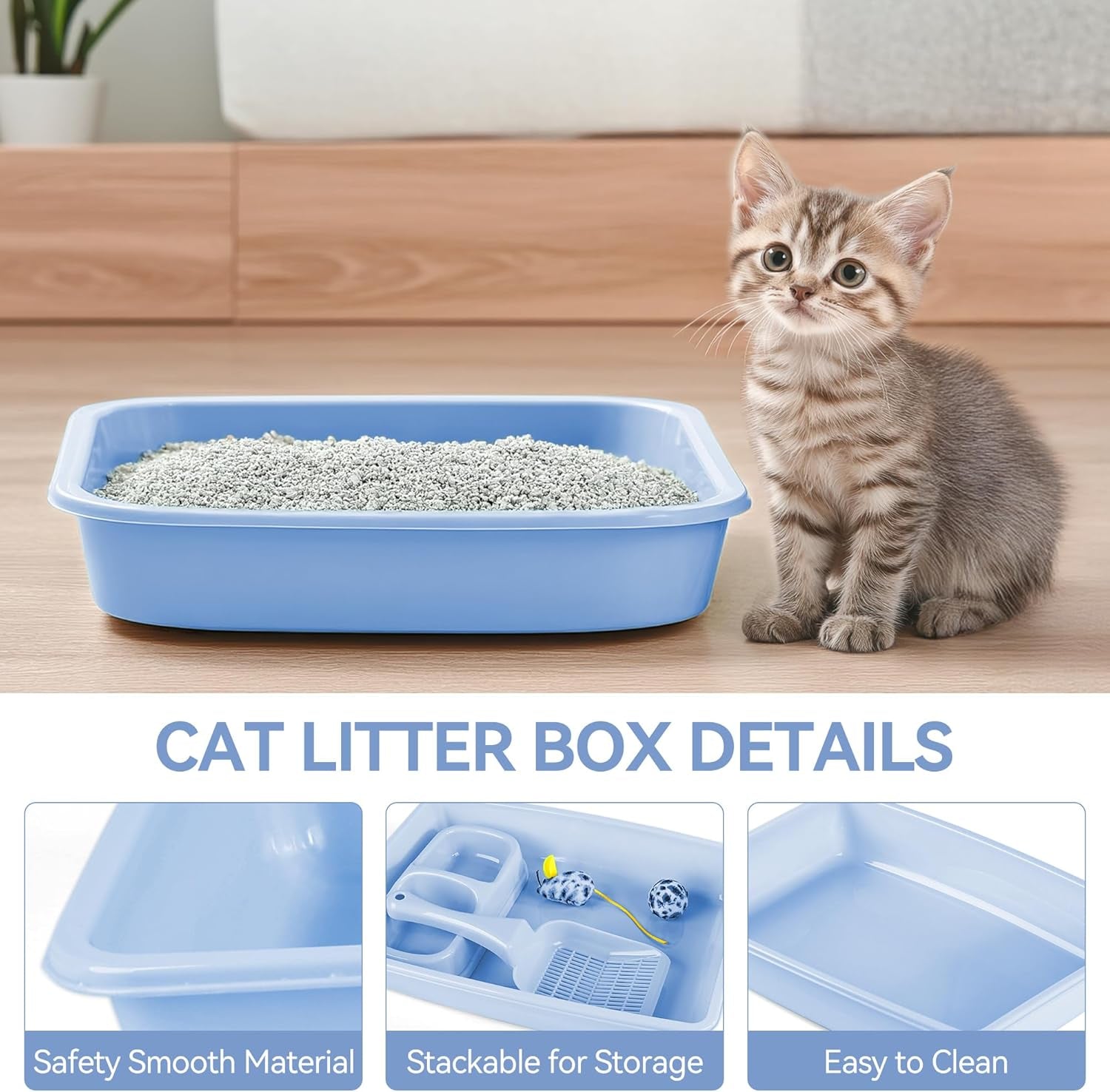 blue-cat-litter-box-set-small-cat-kitten-starter-kit-with-litter-scoop-cat-bowl-kittens-toy-heated-cat-house-indoor-cats-home-with-heated-pad-cat-houses-condos-heater-cat-bed