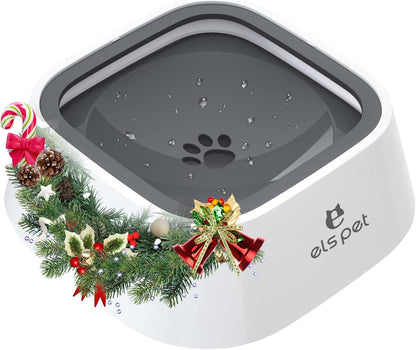 ELS PET Grey 70Oz 2L No Spill Dog Cat Bowl Carbon Filter Water Dispenser | 70Oz 2L, Floating Disk Slow Drink, Activated Carbon Filter, Dual Spill Proof, anti Slip, Dishwasher Safe, Medium Large Dogs9