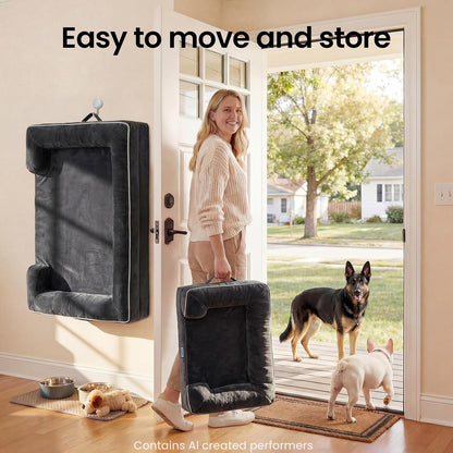 Ohgeni Sofa-Style Orthopedic Dog Bed for Large Dogs, Memory Foam Pet Bed with Removable Machine-Washable Plush Cover, Non-Slip Bottom, 45-Inch (Black)8