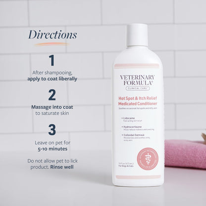 Veterinary Formula Clinical Care Hot Spot & Itch Relief Conditioner, 16 Oz | Medicated Oatmeal Formula Conditions the Skin and Helps Alleviate Itching in Dogs and Cats5