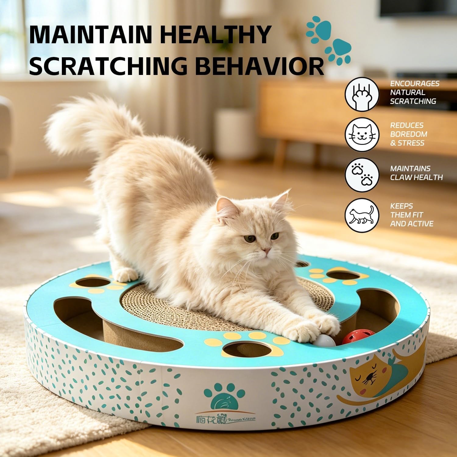 round-cat-scratching-pad-modern-cats-scratcher-cardboard-interactive-toys-for-indoor-cats-with-2-bell-balls-and-kitten-tunnel
