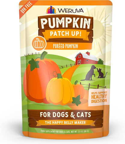 Weruva Pumpkin Patch Up!, Pumpkin Puree Pet Food Supplement for Dogs & Cats, 2.80Oz Pouch (Pack of 12)1