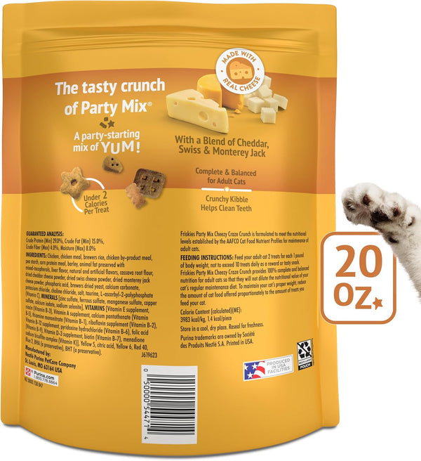 Purina Friskies Cat Treats, Party Mix Cheezy Craze Crunch - 20 Oz. Pouch6