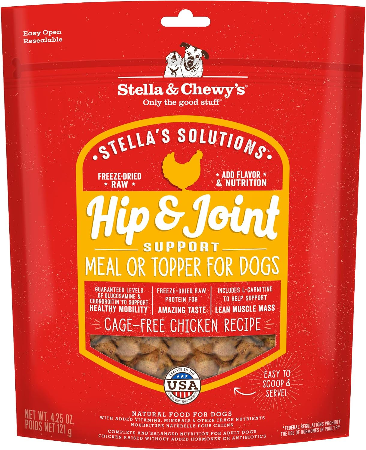 stella-chewys-stella-s-solutions-skin-coat-boost-grass-fed-lamb-wild-caught-salmon-dinner-morsels-freeze-dried-raw-protein-rich-grain-free-dog-food-4-25-oz-bag