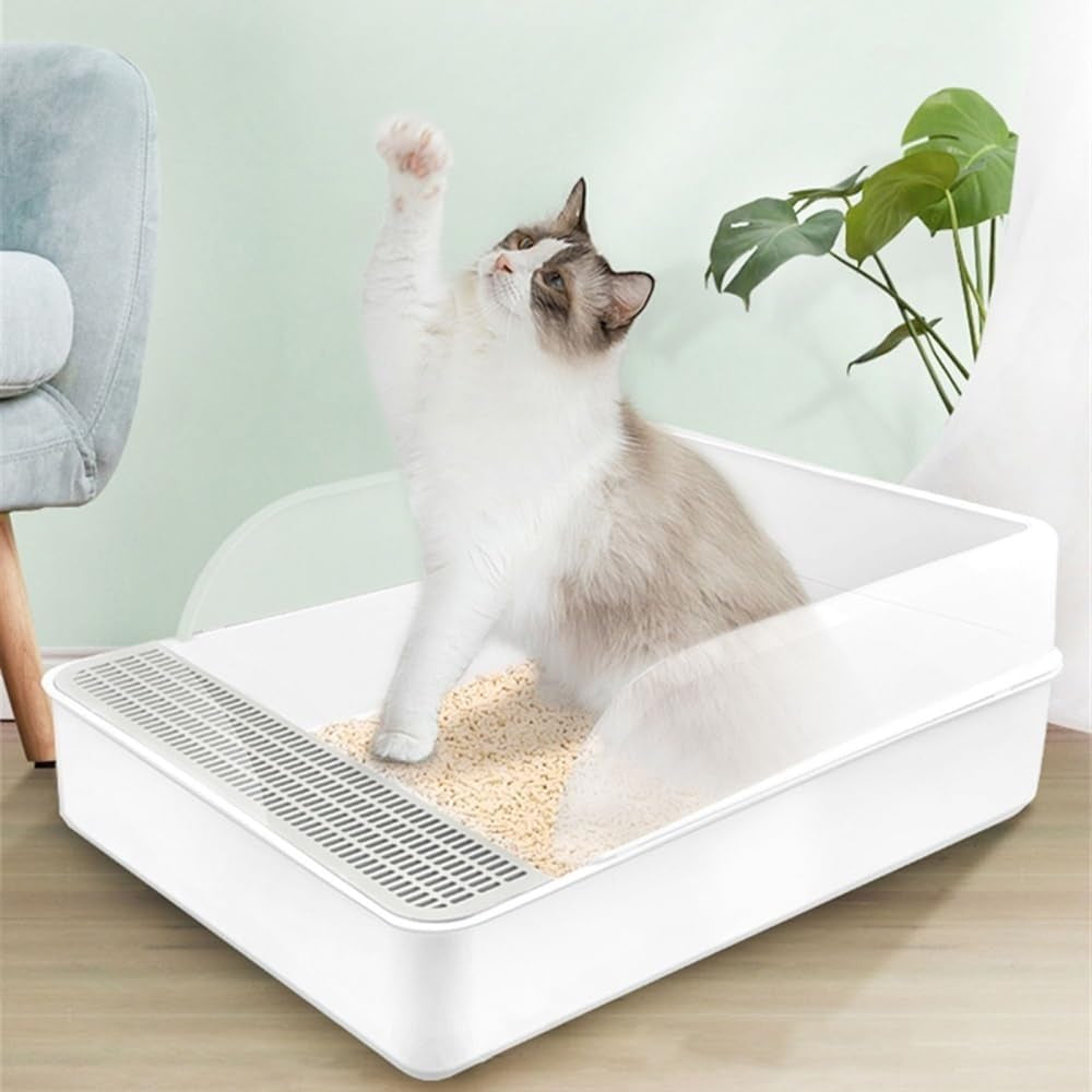 pet-supplies-large-open-cat-litter-box-with-high-sides-scoop-tool-free-assembly