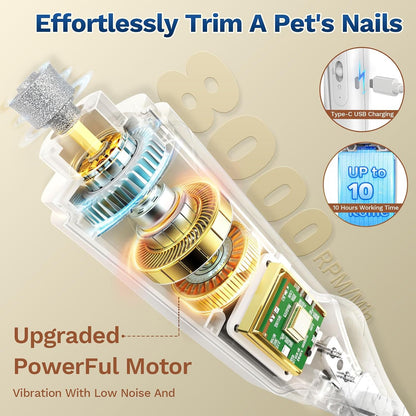 2-In-1 Dog&Cat Nail Clippers with Light, Type-C Pet Claw Trimmer & Grinder8